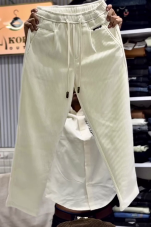 Men Texture Baggy Fit Track Pants