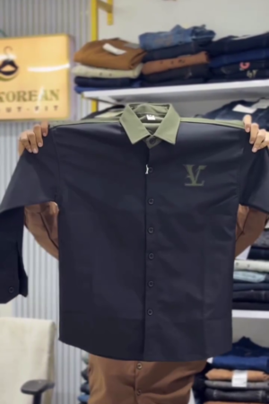 Mens Cotton Short Sleeve Shirt Plus Size - High-Quality Black Designer Collar Shirt